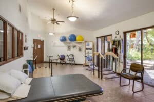 Physical therapy gym at Deer Creek Nursing and Rehab