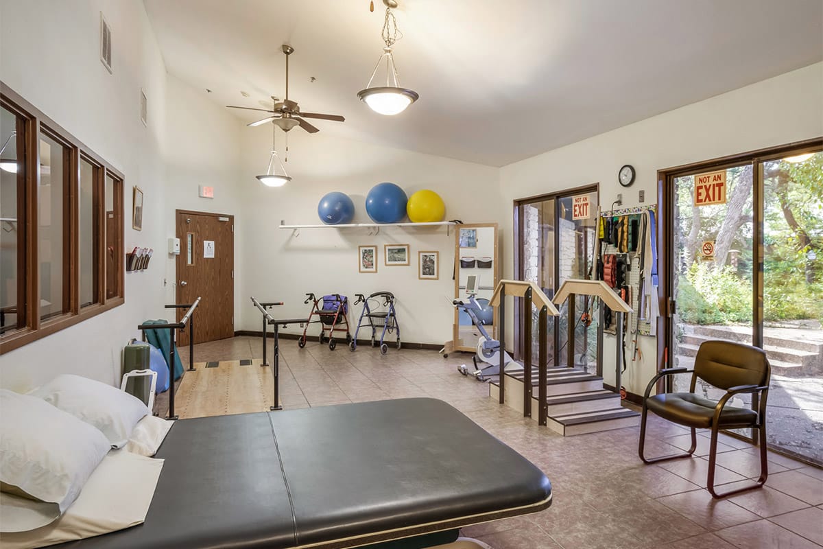 Physical therapy gym at Deer Creek Nursing and Rehab